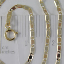 Load image into Gallery viewer, 18K YELLOW WHITE ROSE GOLD FLAT BRIGHT OVAL CHAIN 16 INCHES, 2 MM MADE IN ITALY.
