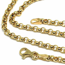 Load image into Gallery viewer, 18K YELLOW GOLD CHAIN 17.70&quot;, DOME ROUND CIRCLE ROLO LINK 3 MM MADE IN ITALY
