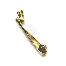 Load image into Gallery viewer, SOLID 18K YELLOW WHITE GOLD 27mm 1.06&quot; BASEBALL BAT WITH BALL PENDANT ITALY MADE.

