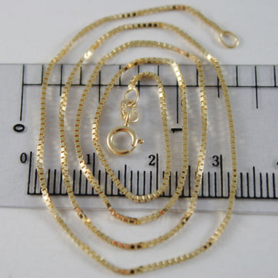 18K YELLOW GOLD CHAIN 1 MM VENETIAN SQUARE LINK 23.60 INCHES, MADE IN ITALY.