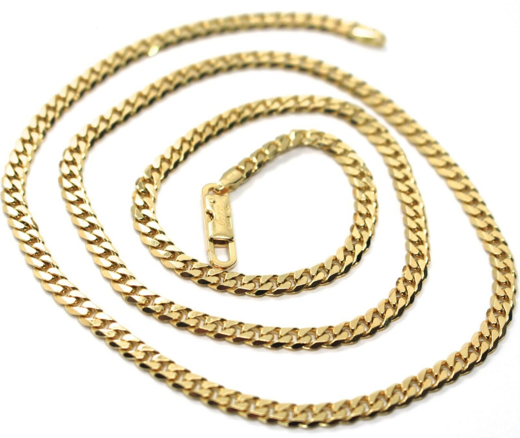 MASSIVE 18K GOLD GOURMETTE CUBAN CURB CHAIN 3.5 MM 18 IN. NECKLACE MADE IN ITALY