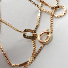 Load image into Gallery viewer, 18k rose gold chain mini 0.8 mm venetian square link 19.7 inches made in Italy.
