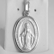 Load image into Gallery viewer, SOLID 18K WHITE GOLD MIRACULOUS MEDAL, VIRGIN MARY, MADONNA, 1.1 MADE IN ITALY.
