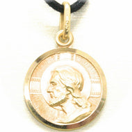 solid 18k yellow gold Jesus Christ Redeemer 15mm medal, pendant, very detailed.