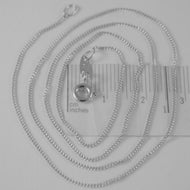 18k white gold chain 17.7 mini cuban curb gourmette link 0.9 mm, made in Italy.