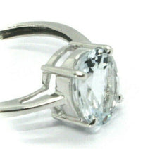 Load image into Gallery viewer, SOLID 18K WHITE GOLD RING with OVAL AQUAMARINE 2.6 Carats, SOLITAIRE
