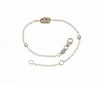 18k white gold bracelet for kids with shoe and cubic zirconia made in Italy.