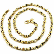 Load image into Gallery viewer, 9K YELLOW GOLD NAUTICAL MARINER CHAIN OVALS 3.5 MM THICKNESS, 24 INCHES, 60 CM
