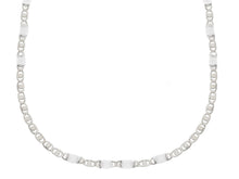 Load image into Gallery viewer, 18K WHITE GOLD FLAT CHAIN NECKLACE 2.5mm EYES OVALS WITH CIRCLES &amp; PLATES, 20&quot;.
