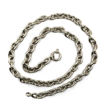 Load image into Gallery viewer, 18K WHITE GOLD CHAIN NECKLACE 17.7&quot;, ROUND CIRCLE ROLO BIG OVAL LINKS 8.5x6.5mm.
