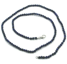Load image into Gallery viewer, 18k white gold necklace 31.5&quot;, 80cm, faceted round lapis lazuli diameter 3mm.
