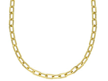 Cargar imagen en el visor de la galería, 18K YELLOW GOLD CHAIN NECKLACE SQUARED OVAL PAPER CLIP 3x6mm LINKS, 20&quot; 50cm.
