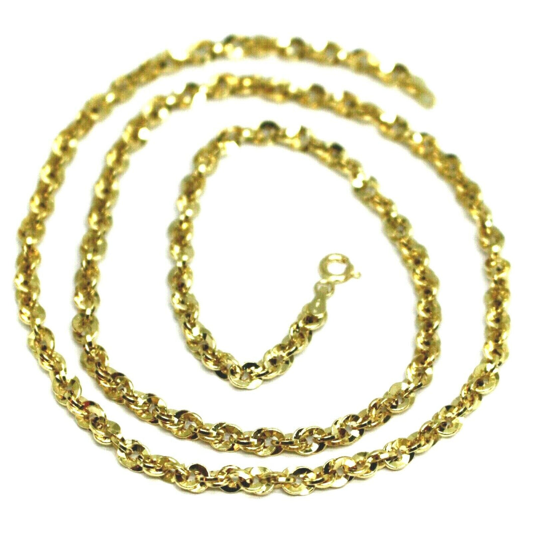 18K YELLOW GOLD ROPE CHAIN, 23.6 INCHES BRAIDED INFINITE FACETED ALTERNATE LINK