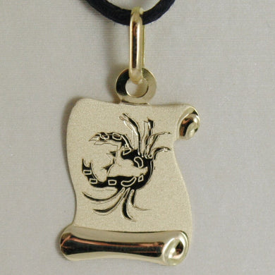 18k yellow gold zodiac sign medal, cancer, parchment engravable made in Italy.