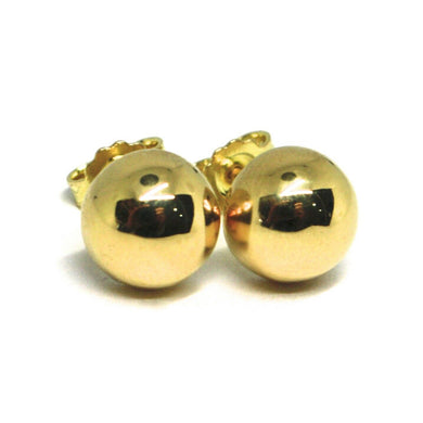 18k yellow gold earrings, half sphere, diameter 8 mm, 0.31