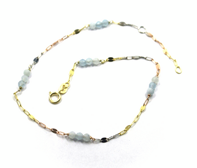 18K YELLOW ROSE WHITE GOLD ANKLET 9.8