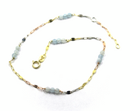 18K YELLOW ROSE WHITE GOLD ANKLET 9.8