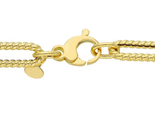 Load image into Gallery viewer, 18K YELLOW GOLD BRACELET PAPER CLIP 5x15 ALTERNATE STRIPED SMOOTH OVAL LINKS.
