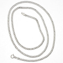 Load image into Gallery viewer, 18k white gold gourmette cuban curb chain 2 mm, 19.7 inches, necklace
