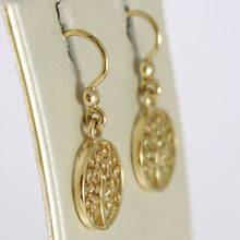 Load image into Gallery viewer, 18K YELLOW GOLD PENDANT EARRINGS WITH BEAUTIFUL TREE OF LIFE, MADE IN ITALY
