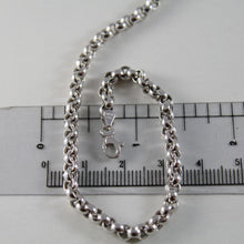 Load image into Gallery viewer, 18k white gold chain 23.60 in, big round circle rolo link, 4 mm made in Italy
