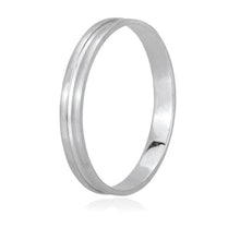 Load image into Gallery viewer, 18K WHITE GOLD WEDDING BAND 2.4mm THICK RING ENGAGEMENT DOUBLE SQUARED BINARY.
