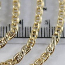 Load image into Gallery viewer, 18K YELLOW WHITE GOLD CHAIN 3 MM CLASSIC NAVY INFINITE LINK 19.7 MADE IN ITALY
