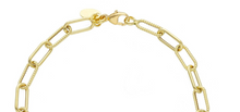 Load image into Gallery viewer, 18K YELLOW GOLD CHAIN NECKLACE PAPER CLIP 4x10mm ALTERNATE STRIPED SMOOTH OVALS.
