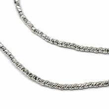 Load image into Gallery viewer, 18k white gold chain finely worked spheres 1.5 mm diamond cut balls, 16&quot;, 40 cm
