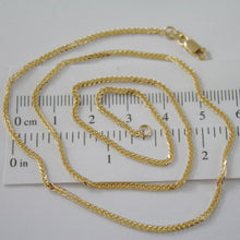 Load image into Gallery viewer, SOLID 18K YELLOW GOLD CHAIN NECKLACE, EAR SQUARE LINK 23.62 INCHES MADE IN ITALY
