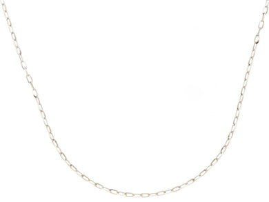 18K WHITE GOLD CHAIN SMALL SQUARED CABLE 1.2mm OVAL LINKS, 18