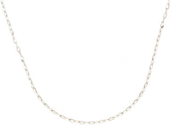 18K WHITE GOLD CHAIN SMALL SQUARED CABLE 1.2mm OVAL LINKS, 18