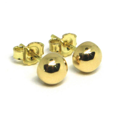 18k yellow gold earrings, mini half sphere, diameter 6 mm, 0.24