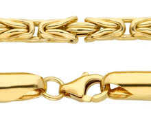 Load image into Gallery viewer, 18K YELLOW GOLD ROUNDED TUBOLAR 4mm BYZANTINE BRACELET, LENGTH 19cm 7.5&quot;.
