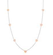 18K WHITE ROSE GOLD OVAL ROLO CHAIN NECKLACE 16.5