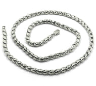 18k white gold chain 4mm tube rounded drop link 60cm 24