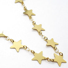 Load image into Gallery viewer, 18K YELLOW GOLD NECKLACE, FLAT STARS, STAR, 16 INCHES, MADE IN ITALY
