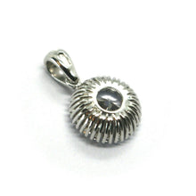 Load image into Gallery viewer, SOLID 18K WHITE GOLD 7.5mm ROUND 2.7 carats ZIRCONIA PENDANT WITH FRAME, ITALY
