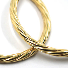 Load image into Gallery viewer, 18K YELLOW GOLD BIG HOOPS BIG EARRINGS DIAMETER 47mm, TUBE 4mm TWISTED BRAIDED.
