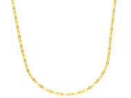 18K YELLOW GOLD CHAIN, SMALL 1.5mm FLAT POLISHED CROSSED OVALS, 19.7