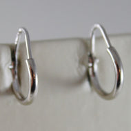 18k white gold earrings mini circle hoop 12 mm 0.47 in diameter made in Italy.