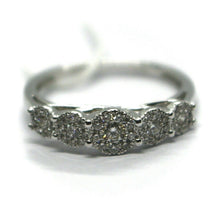 Load image into Gallery viewer, SOLID 18K WHITE GOLD RING, BAND WITH DIAMONDS 0.39 CARATS, pavè, ITALY MADE
