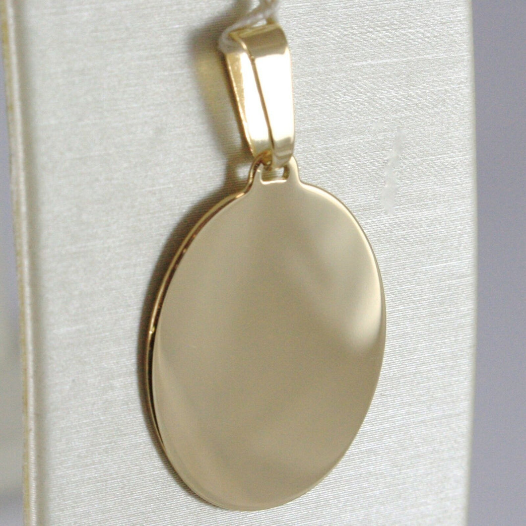 18K YELLOW GOLD OVAL, PHOTO & TEXT ENGRAVED PERSONALIZED PENDANT 25 MM, MEDAL.