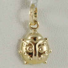 Load image into Gallery viewer, 18K YELLOW GOLD ROUNDED LADYBUG PENDANT CHARM 18MM SMOOTH LADYBIRD MADE IN ITALY.
