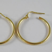 Load image into Gallery viewer, 18K YELLOW GOLD EARRINGS CIRCLE HOOP 24 MM 0.94 INCHES DIAMETER MADE IN ITALY.
