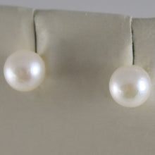 Load image into Gallery viewer, solid 18k white gold earrings with akoya pearls 6 mm, made in Italy
