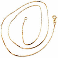 18k rose gold chain mini 0.8 mm venetian square link 19.7 inches made in Italy.