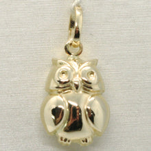 Load image into Gallery viewer, 18K YELLOW GOLD ROUNDED LUCKY OWL PENDANT CHARM 22 MM SMOOTH MADE IN ITALY.
