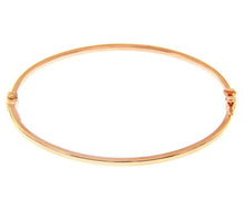 Load image into Gallery viewer, 18K ROSE GOLD BRACELET, RIGID, BANGLE, SQUARE 2mm TUBE, SMOOTH, SAFETY CLOSURE
