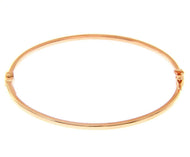 18K ROSE GOLD BRACELET, RIGID, BANGLE, SQUARE 2mm TUBE, SMOOTH, SAFETY CLOSURE.